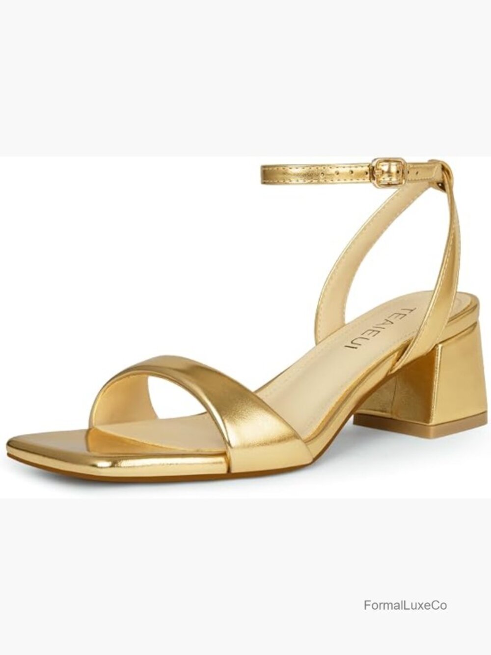 Women's Chunky Block Heels Sandals Square Open Toe 2 Inch Low Heel Ankle Strap